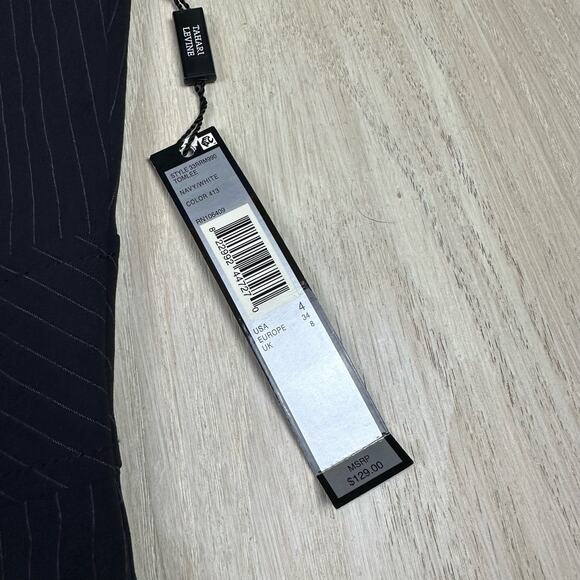 NWT Tahari Navy Pin Stripe Asl Tomlee Sleeveless Knee Length Sheath Dress 4 - Picture 13 of 13